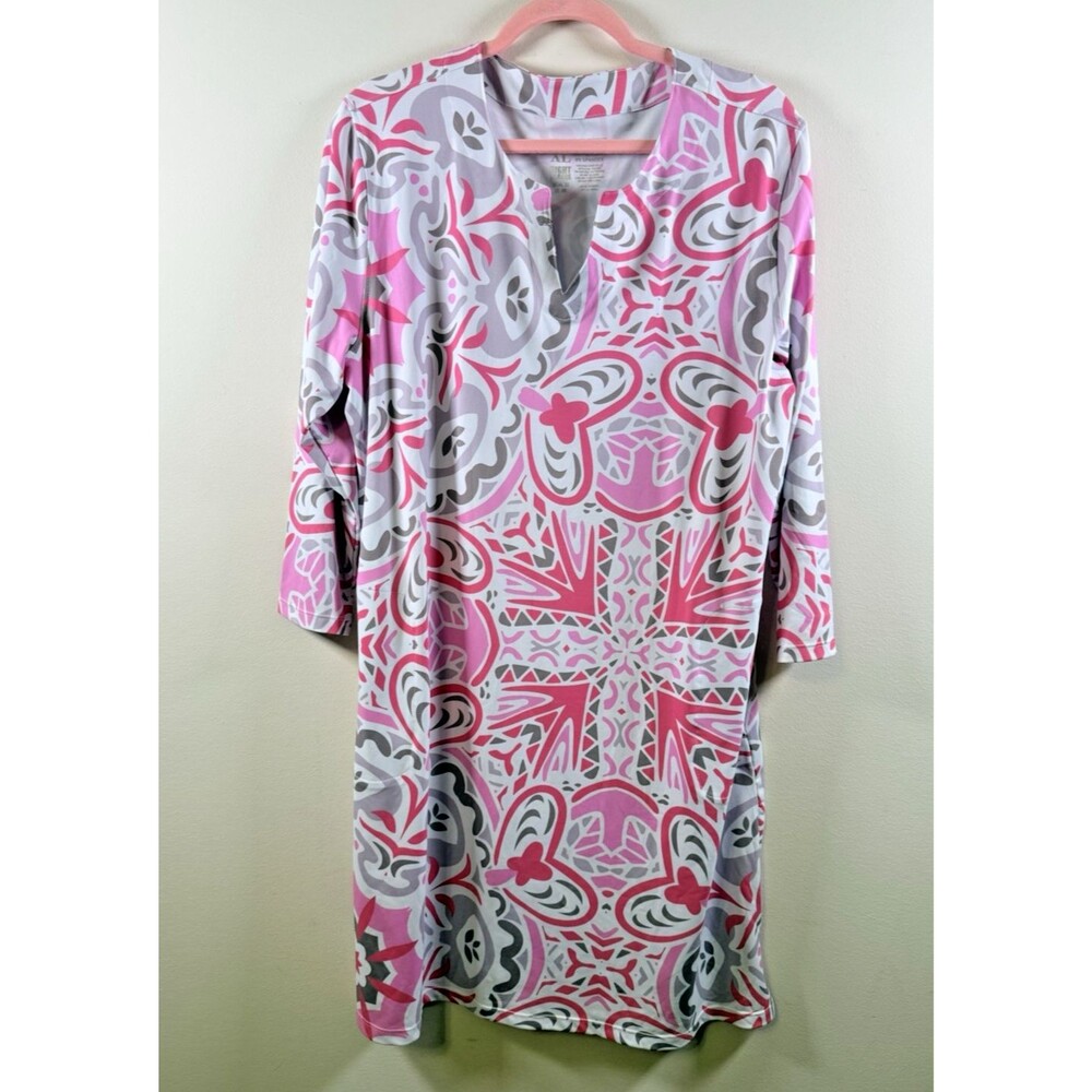Light Bare UPF 50+ UV Protection V-Neck 3/4 Sleeve Dress with Pockets XL